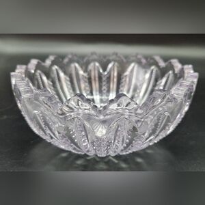 Antique Duncan & Miller American Brilliant Period Crystal Purple Sawtoothed Bowl